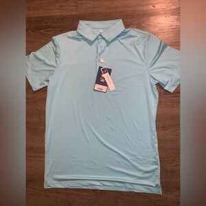 NWT Boston Scott Mens Golf Polo Aqua Small Links Collection